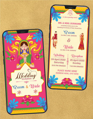 Hand Drawn Wedding Invitation | W-142