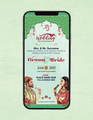 Royal Mughal Wedding Invitation | W-148