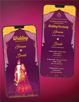 Hindu Traditional Wedding Invitation | W-151