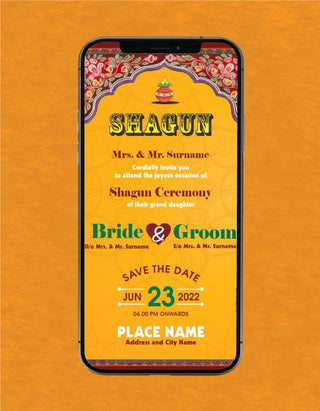 Shagun Ceremony Invitation Card | W-175