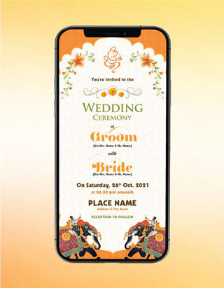 Best Indian Wedding Invitation Card | W-177