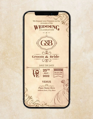 Vintage Wedding Invitation | W-189