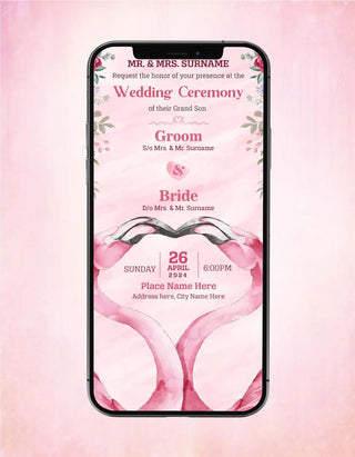 Flamingos Couple Wedding Invitation Card | W-190