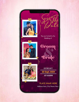 Couple Photo Save The Date Card | W-215