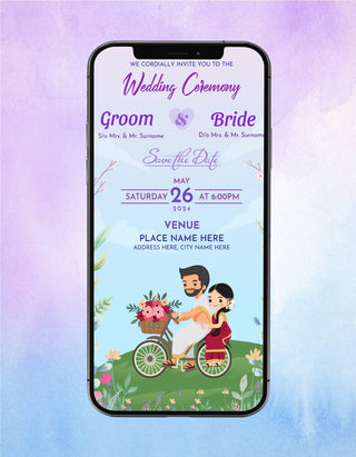 Floral South Indian Theme Wedding Save The Date | W-216