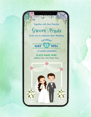 Beautiful Christian Couple Wedding Invitation Card | W-218