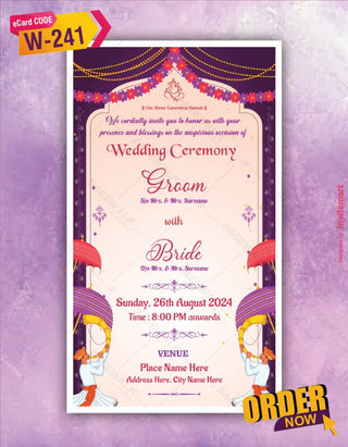 Hindu Save The Date Invitations Card | W-241