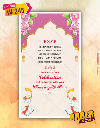 Wedding Invitation PDF Card | W-245