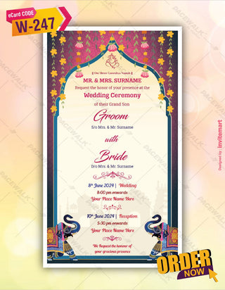 Beautiful Traditional Indian Wedding Ecard | W-247