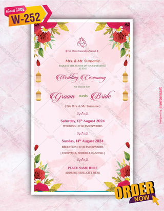 Floral Save The Date Wedding Invitation | W-252