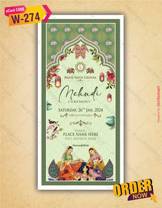 Traditional Wedding Invitation Card | W-274