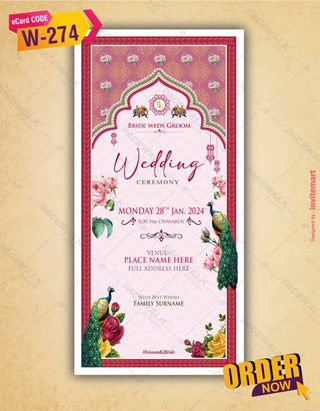 Traditional Wedding Invitation Card | W-274