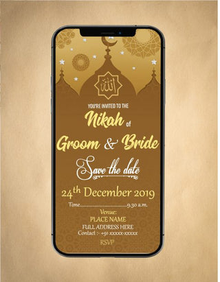 Walima Invitation Card Online | W-49