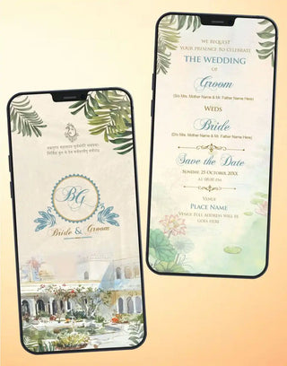 Watercolor Floral Wedding Invitation | W-376