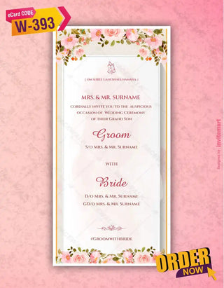 Wedding Invitations Couple Cartoon | W-393