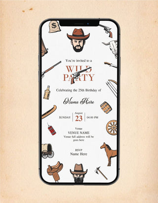 Wild Party Birthday Invitation | B-100