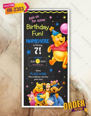 Winnie The Pooh Birthday Invitation | IM-2303