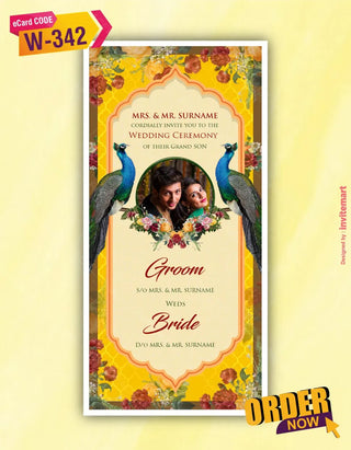 Yellow Wedding Invitation Card | W-342