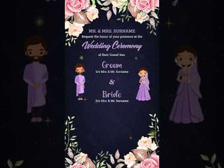 Floral Cartoon Wedding Invitation Video