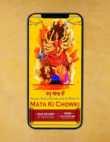 Creative Invitation eCards For Mata Ki Chowki