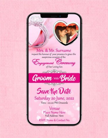 Indian Engagement Invitation eCard for whatsapp