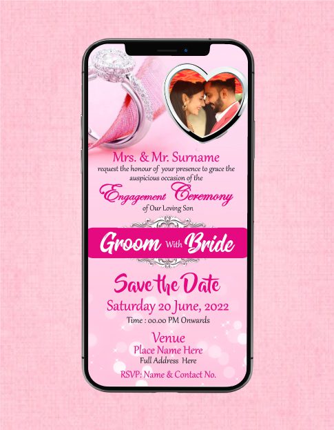 Indian Engagement Invitation eCard for whatsapp
