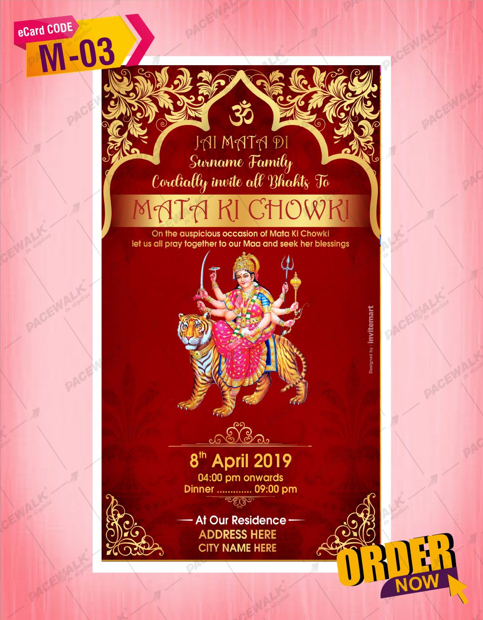 Creative Invitation eCards For Mata Ki Chowki