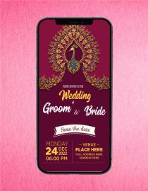Peacock Theme Wedding Invitation eCards