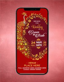 Peacock Wedding einvite Samples