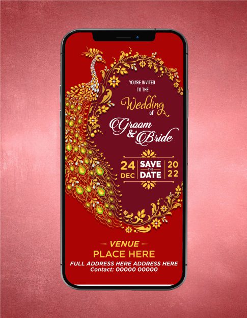 Peacock Wedding einvite Samples