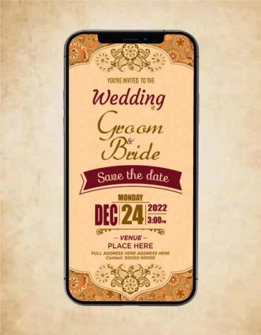 Traditional wedding Invites For Mobile