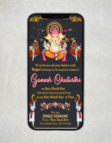 Ganpati and Satyanarayan Pooja Invitation