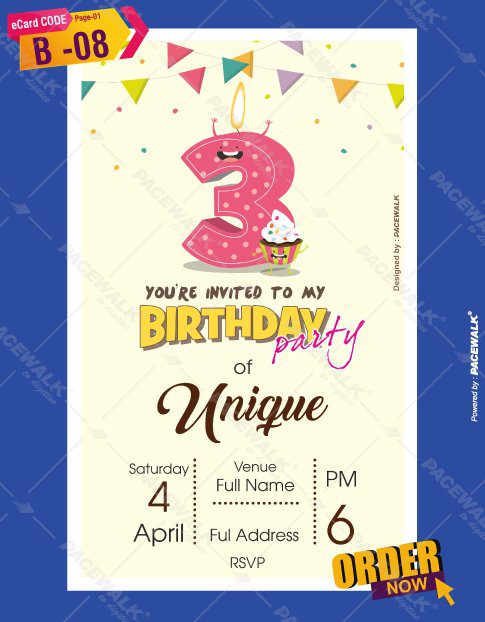 3rd Birthday Party invitation maker online