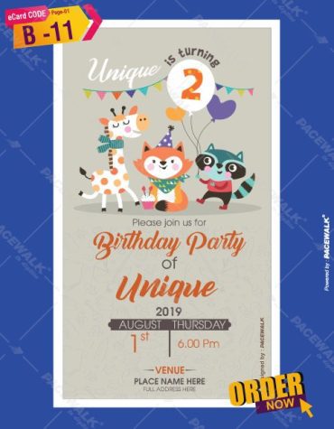 1st birthday party invitation card online