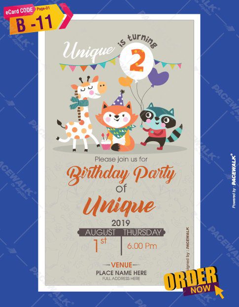 1st birthday party invitation card online