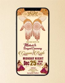 Mehndi Invitation ecard
