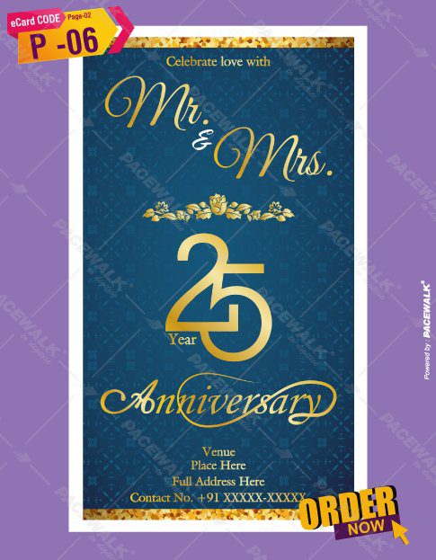 25th wedding anniversary invitation card