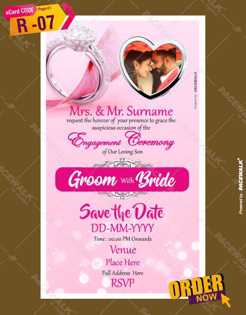 Indian Engagement Invitation eCard for whatsapp