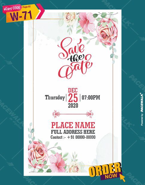 christian floral wedding invitation card design
