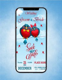 Wedding invitation ecard Birds Theme