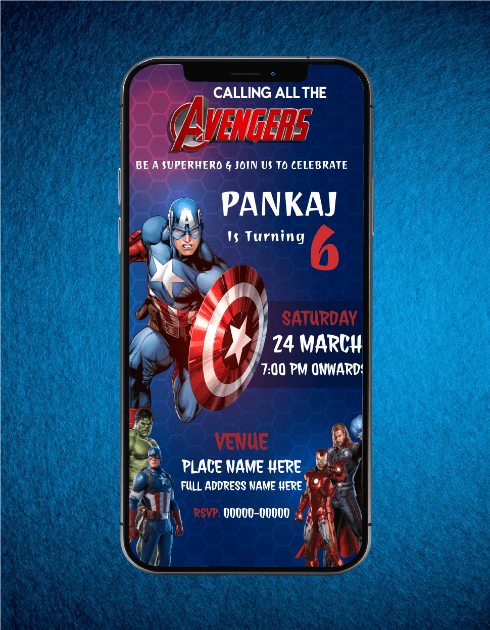 Avengers Birthday Invitation Template