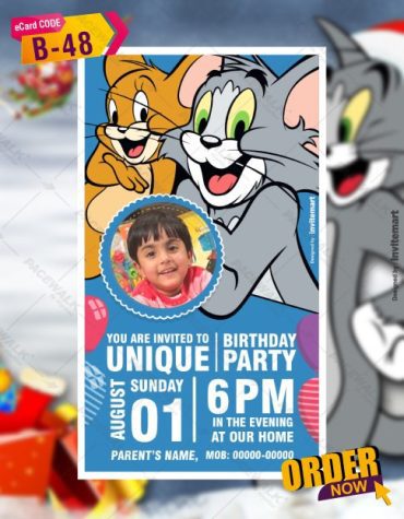 Tom and Jerry Birthday Invitations