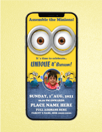 Minions Invitation Card With Photo