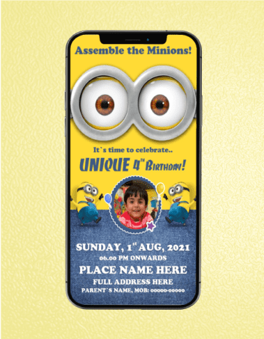 Minions Invitation Card With Photo