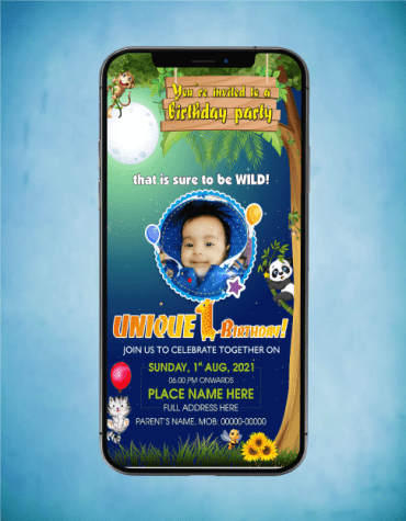 Personalized Jungle Birthday Invitations