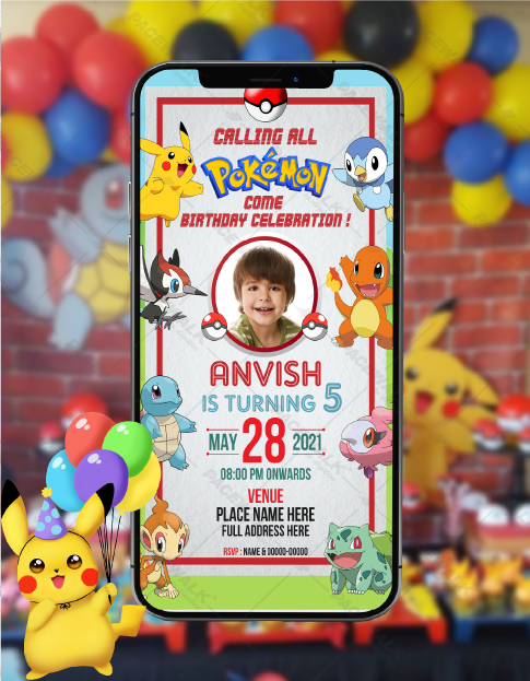Pokemon Birthday Invitation