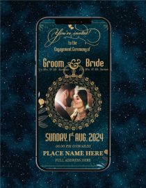 Ring Themed Engagement Invitation Card