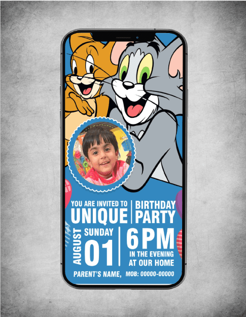 Tom and Jerry Birthday Invitations