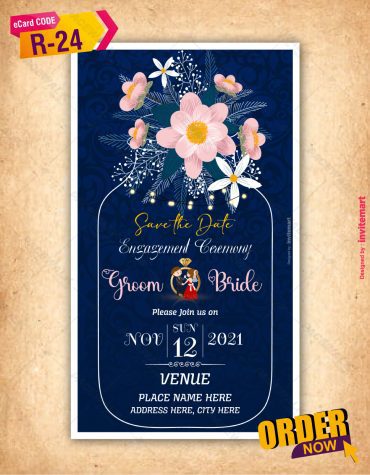 Floral Engagement Invitation Template