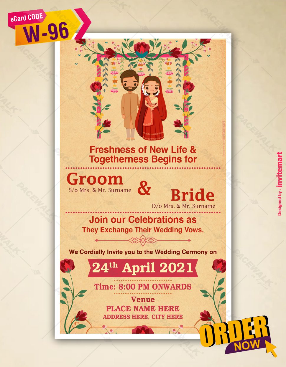 Cartoon Wedding Invitation Templates